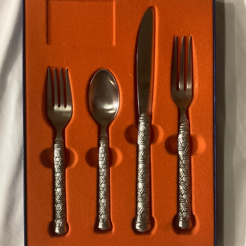 Gorham Pewter Flatware 4 piece plate set